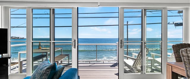 Salt & Shine Vacation Rentals collage showing coastal scenes, lighthouse, beach waves, and people at vacation properties